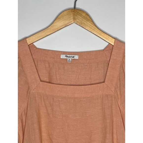 Madewell Linen Blend Allie Mini Babydoll Dress Light Orange Size XS - Picture 4 of 11